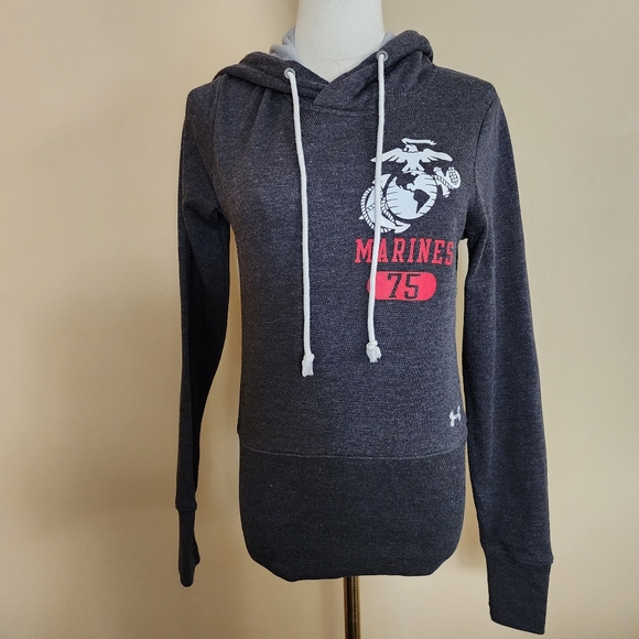 Grey/Red Marines 75 Hoodie, Women's S - Picture 6 of 13